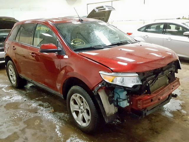 2FMDK3JC9EBB37221 - 2014 FORD EDGE SEL MAROON photo 1