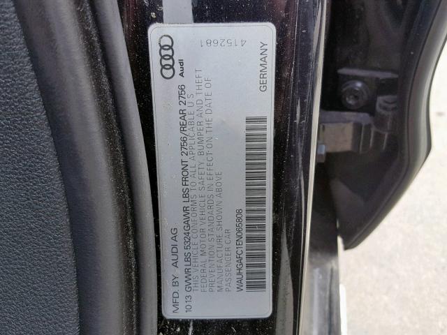 WAUHGAFC1EN065808 - 2014 AUDI A6 PRESTIG BLACK photo 10