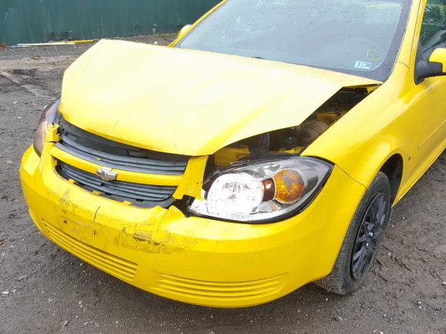 1G1AL18FX87294125 - 2008 CHEVROLET COBALT LT YELLOW photo 9