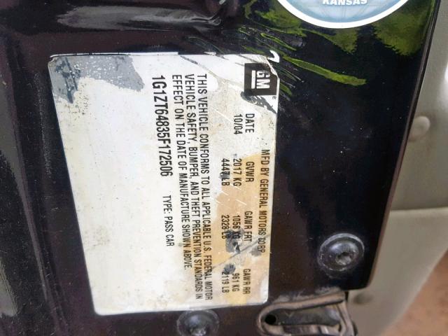 1G1ZT64835F172506 - 2005 CHEVROLET MALIBU MAX BLACK photo 10