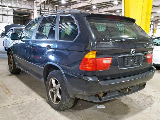 5UXFA535X2LV71538 - 2002 BMW X5 3.0I BLACK photo 3