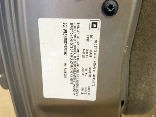 2G1WL52M8X9123567 - 1999 CHEVROLET LUMINA BAS Gümüş foto 10