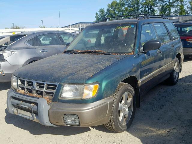 JF1SF6552WG761259 - 1998 SUBARU FORESTER S GREEN photo 2