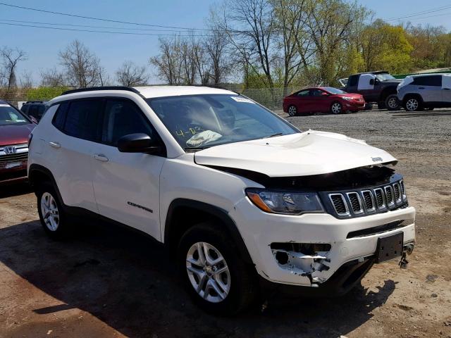 3C4NJDAB1JT307837 - 2018 JEEP COMPASS SP WHITE photo 1