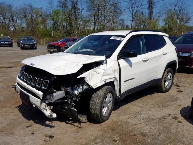 3C4NJDAB1JT307837 - 2018 JEEP COMPASS SP WHITE photo 2