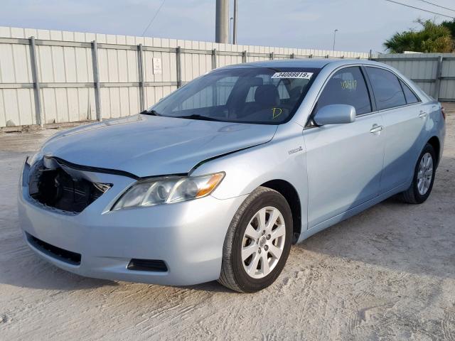 4T1BB46K19U091252 - 2009 TOYOTA CAMRY HYBR BLUE photo 2