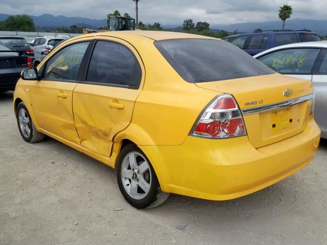 KL1TG56687B164085 - 2007 CHEVROLET AVEO LT YELLOW photo 3