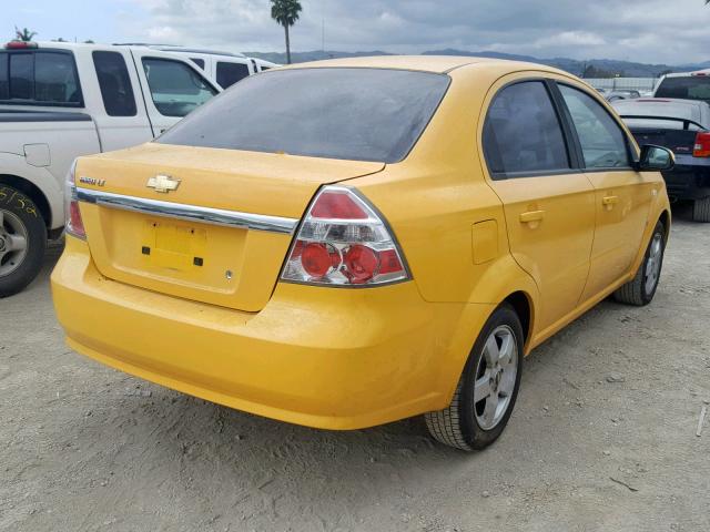 KL1TG56687B164085 - 2007 CHEVROLET AVEO LT YELLOW photo 4