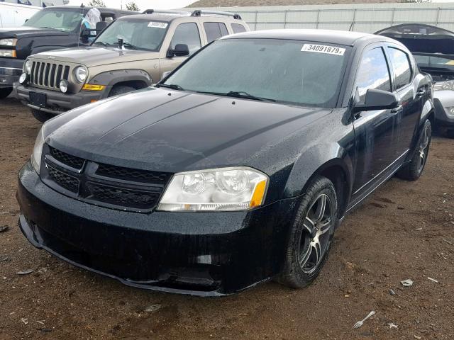 1C3CDZAB8CN274726 - 2012 DODGE AVENGER BLACK photo 2