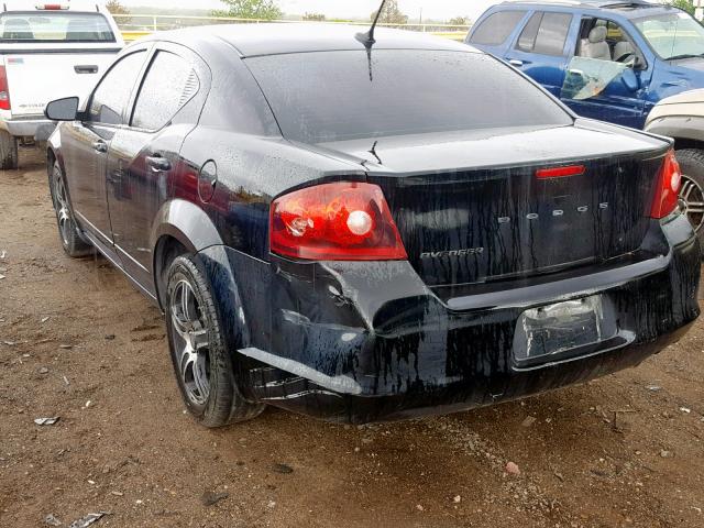 1C3CDZAB8CN274726 - 2012 DODGE AVENGER BLACK photo 3