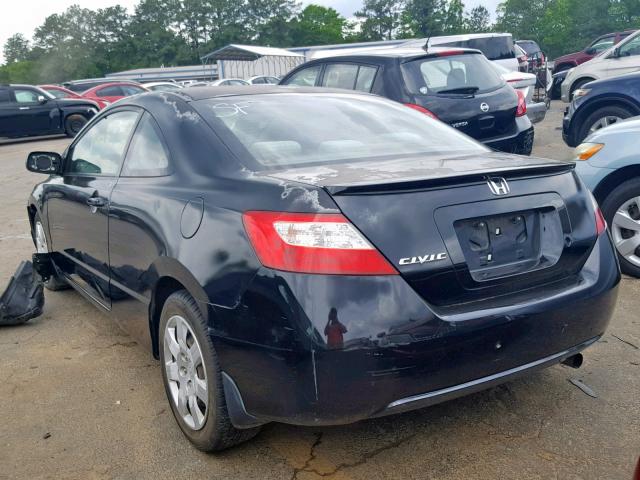 2HGFG11668H537026 - 2008 HONDA CIVIC LX BLACK photo 3