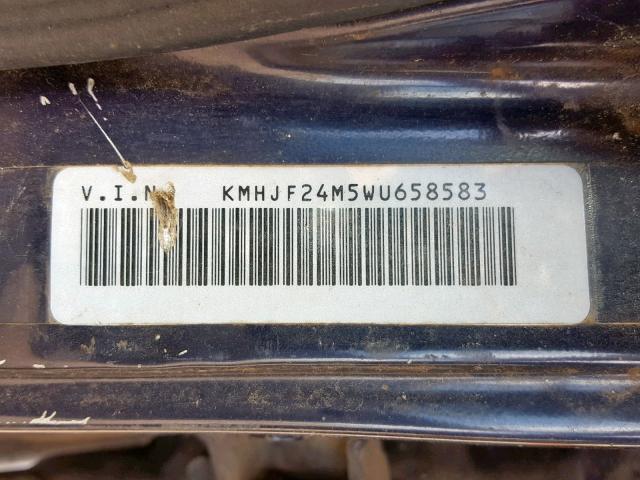 KMHJF24M5WU658583 - 1998 HYUNDAI ELANTRA BLUE photo 10