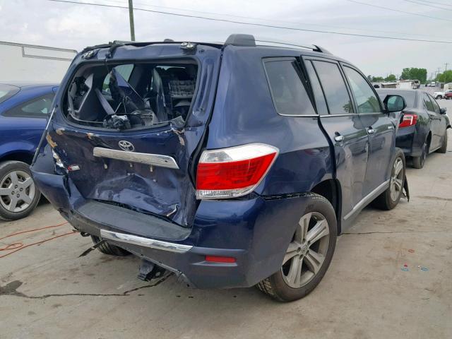 5TDYK3EH8DS103909 - 2013 TOYOTA HIGHLANDER BLUE photo 4