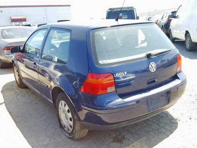 WVWBT21J81W158460 - 2001 VOLKSWAGEN GOLF GL BLUE photo 3