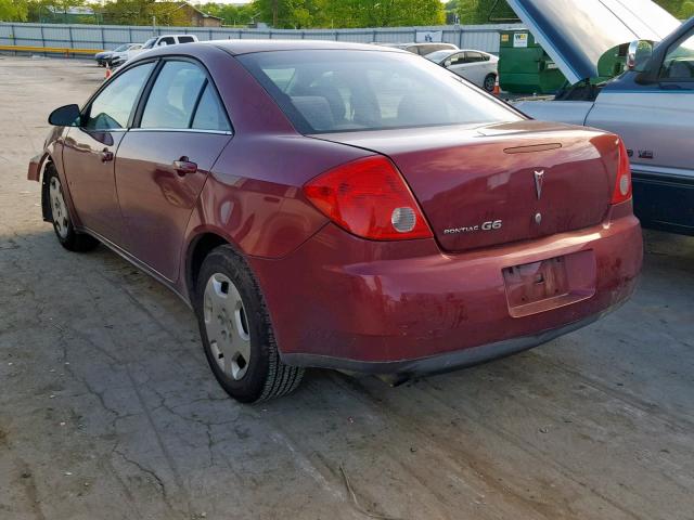 1G2ZF57B684278517 - 2008 PONTIAC G6 VALUE L BURGUNDY photo 3