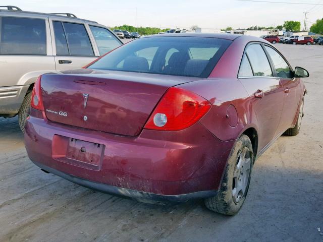 1G2ZF57B684278517 - 2008 PONTIAC G6 VALUE L BURGUNDY photo 4