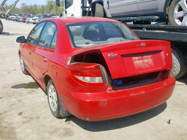 KNADC125X36224754 - 2003 KIA RIO RED photo 3