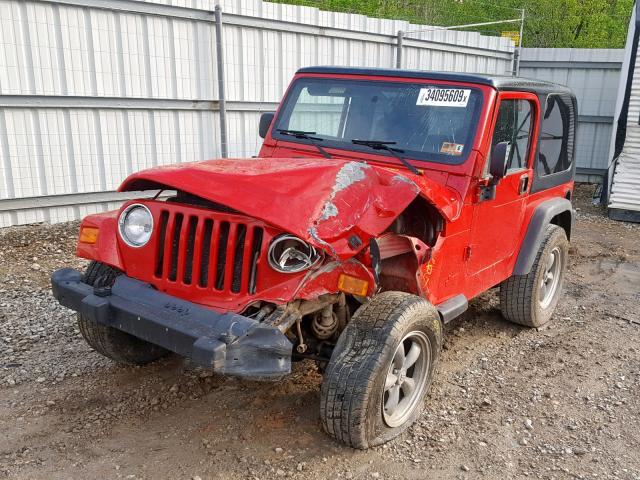 1J4FA39S64P789324 - 2004 JEEP WRANGLER X RED photo 2