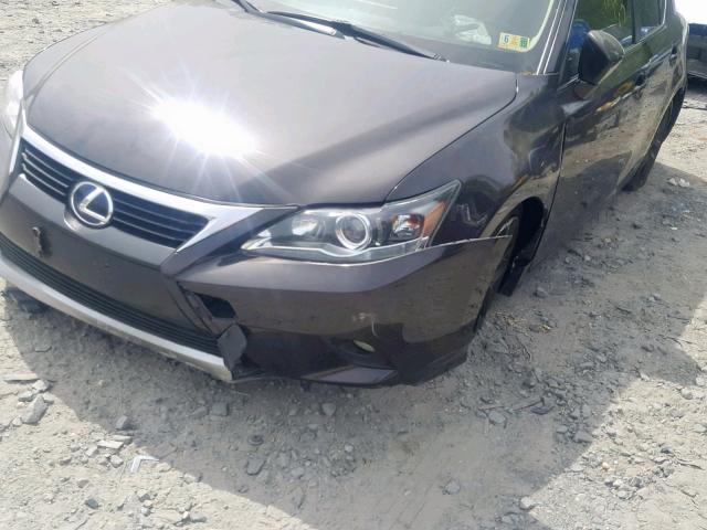 JTHKD5BHXE2195161 - 2014 LEXUS CT 200 BROWN photo 9