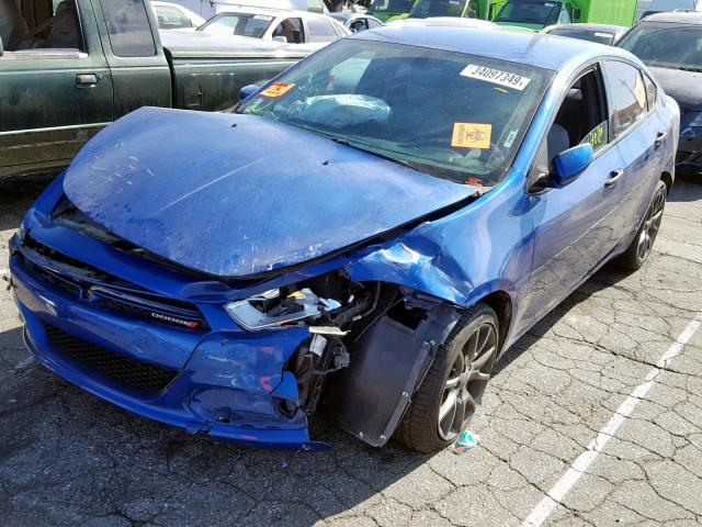 1C3CDFBH3DD708897 - 2013 DODGE DART SXT BLUE photo 2