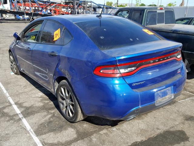 1C3CDFBH3DD708897 - 2013 DODGE DART SXT BLUE photo 3