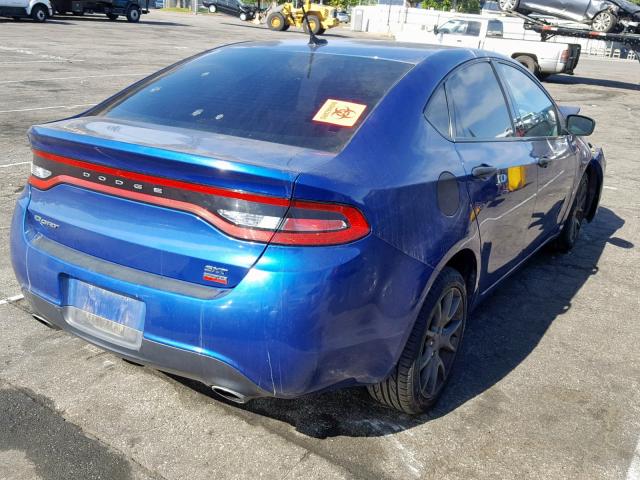 1C3CDFBH3DD708897 - 2013 DODGE DART SXT BLUE photo 4