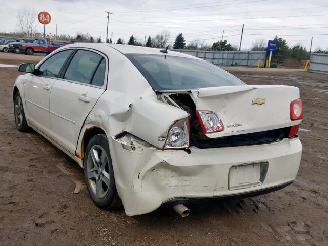 1G1ZH57B88F176395 - 2008 CHEVROLET MALIBU 1LT WHITE photo 3