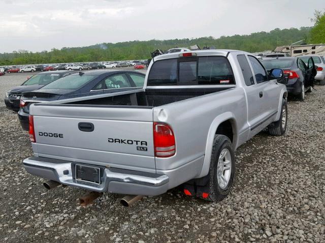 1D7HL42N03S196322 - 2003 DODGE DAKOTA SLT SILVER photo 4