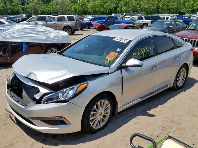 5NPE34AFXFH255550 - 2015 HYUNDAI SONATA SPO SILVER photo 2