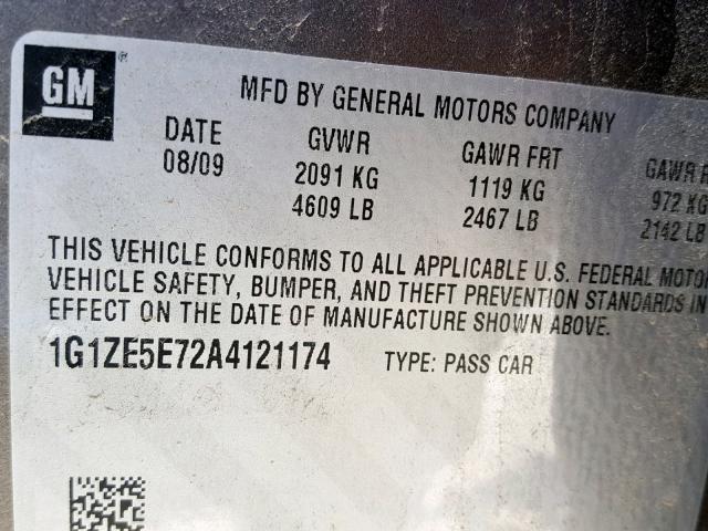 1G1ZE5E72A4121174 - 2010 CHEVROLET MALIBU LTZ BROWN photo 10