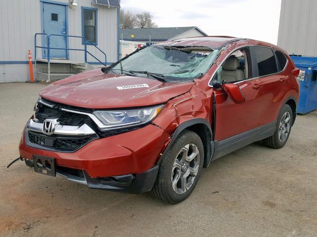 2HKRW2H88JH653935 - 2018 HONDA CR-V EXL BURGUNDY photo 2