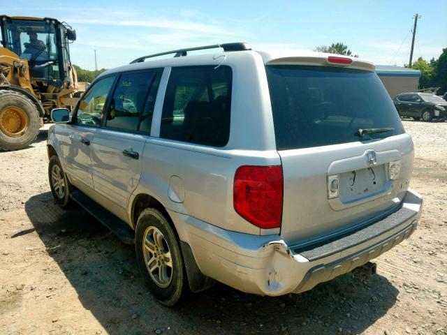 2HKYF18563H541181 - 2003 HONDA PILOT EXL SILVER photo 3