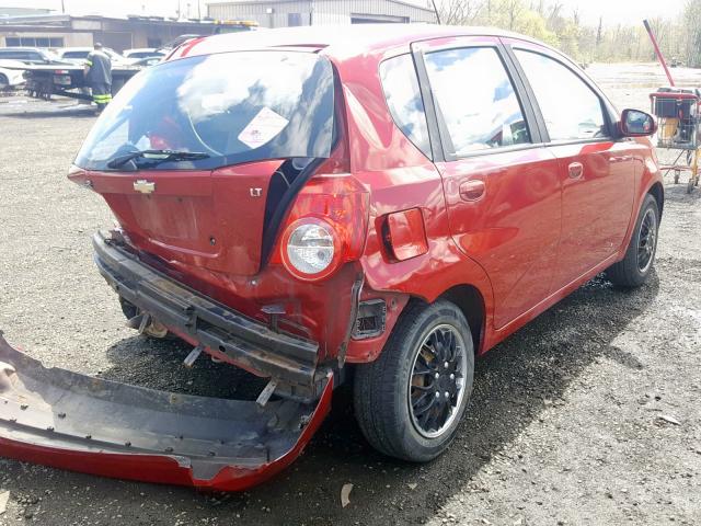 KL1TD6DE6AB047654 - 2010 CHEVROLET AVEO LS RED photo 4