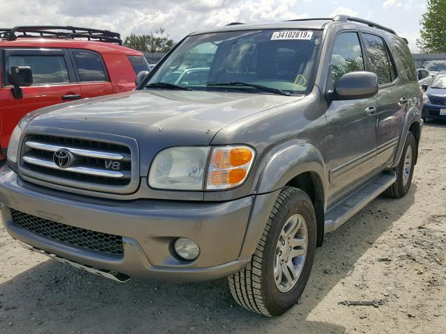 5TDBT48A34S206145 - 2004 TOYOTA SEQUOIA LI GRAY photo 2