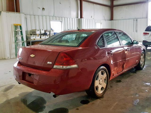 2G1WD58C481328377 - 2008 CHEVROLET IMPALA SUP წითელი ფოტო 4