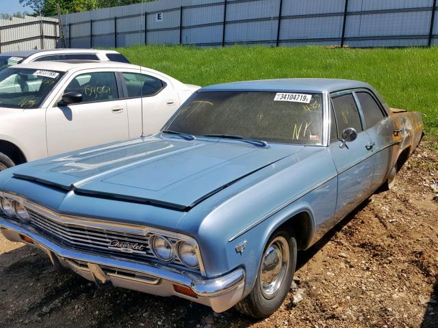 156696S162740 - 1966 CHEVROLET BEL AIR BLUE photo 2