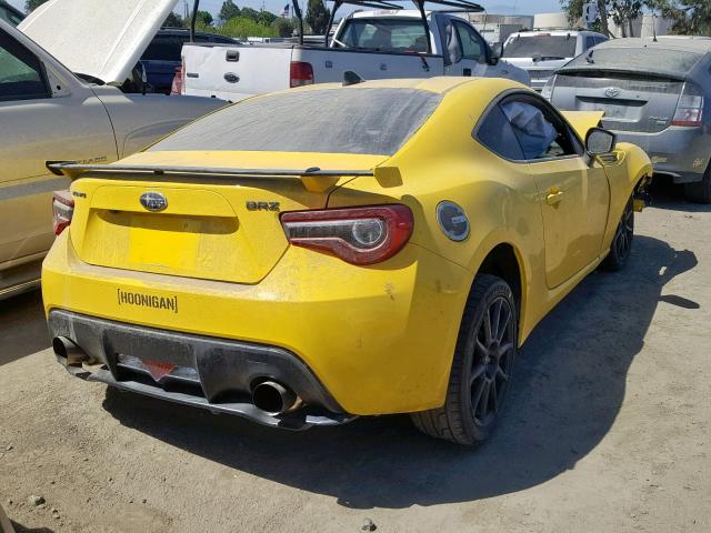 JF1ZCAC1XH9601275 - 2017 SUBARU BRZ 2.0 LI YELLOW photo 4