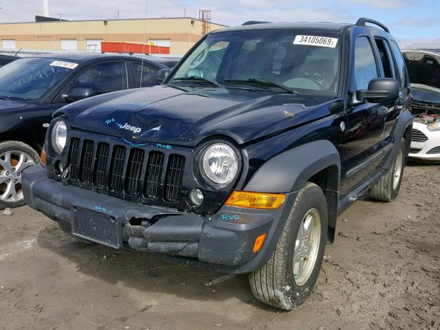 1J4GL48K96W249058 - 2006 JEEP LIBERTY SP BLACK photo 2