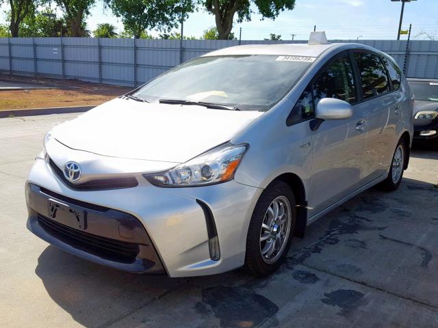 JTDZN3EU2FJ018704 - 2015 TOYOTA PRIUS V SILVER photo 2