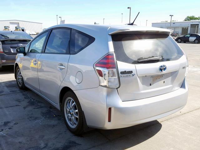 JTDZN3EU2FJ018704 - 2015 TOYOTA PRIUS V SILVER photo 3