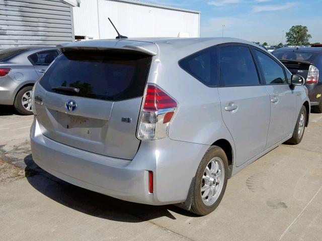 JTDZN3EU2FJ018704 - 2015 TOYOTA PRIUS V SILVER photo 4