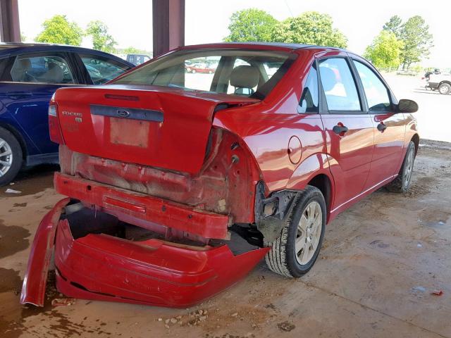 1FAFP34N17W325217 - 2007 FORD FOCUS ZX4 RED photo 4