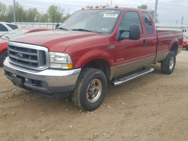 1FTSX31P33EC97774 - 2003 FORD F350 SRW S BURGUNDY photo 2