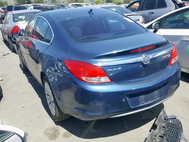 W04GR5EC6B1004405 - 2011 BUICK REGAL CXL BLUE photo 3