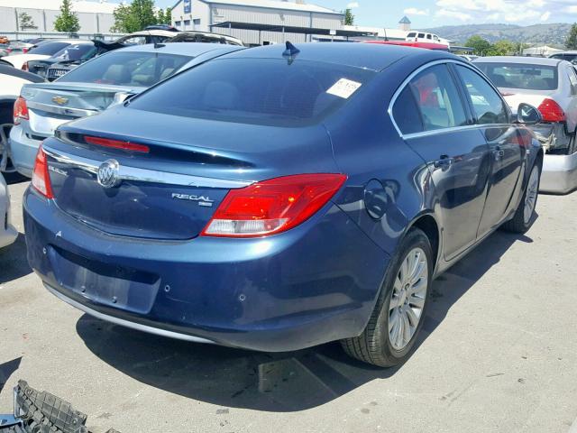 W04GR5EC6B1004405 - 2011 BUICK REGAL CXL BLUE photo 4