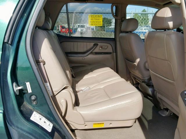 5TDBT48A21S055441 - 2001 TOYOTA SEQUOIA LI GREEN photo 6