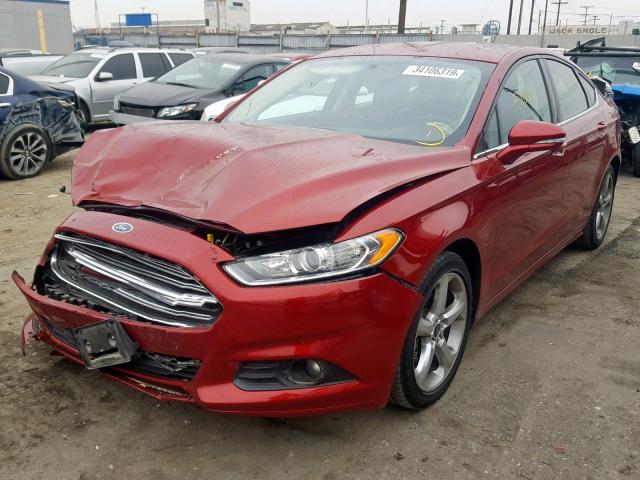 3FA6P0HDXER203276 - 2014 FORD FUSION SE RED photo 2