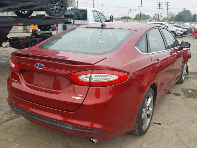 3FA6P0HDXER203276 - 2014 FORD FUSION SE RED photo 3