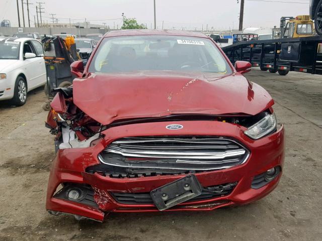 3FA6P0HDXER203276 - 2014 FORD FUSION SE RED photo 9