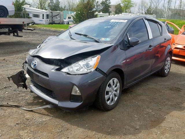 JTDKDTB32E1567754 - 2014 TOYOTA PRIUS C CHARCOAL photo 2